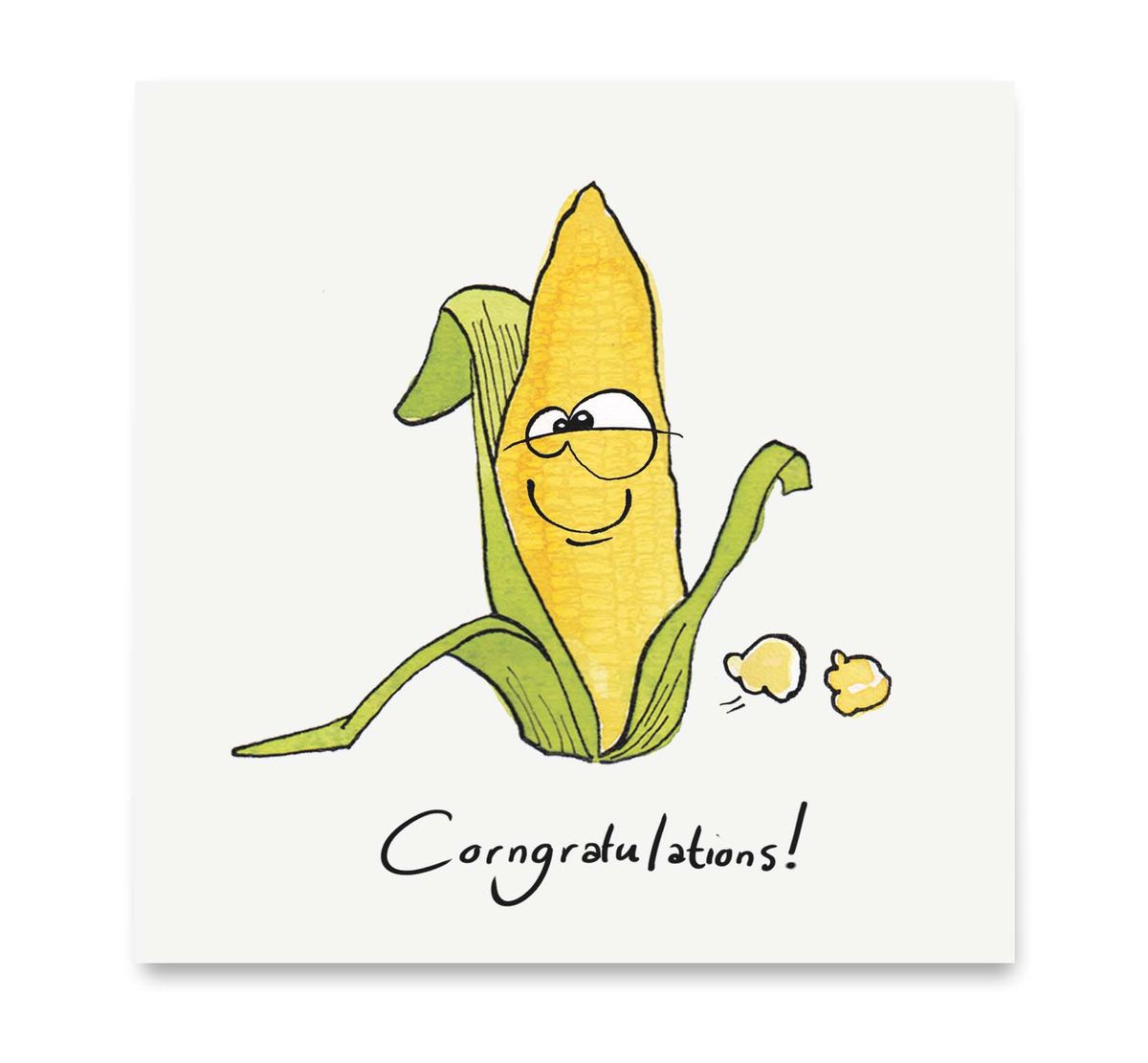 Handgemaakte wenskaart - corngratulations - Mags Up Your Mind